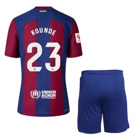 Jalkapallo Pelipaidat/Peliasut FC Barcelona Kounde 23 Lasten Kotipelipaita 2023-24